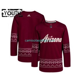 Camiseta Arizona Coyotes Blank Adidas Alternate 2022-2023 Desert Night Vermelho Authentic - Criança